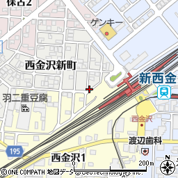 石川県金沢市西金沢新町21周辺の地図
