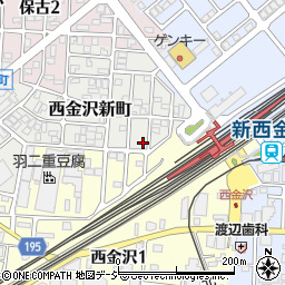 石川県金沢市西金沢新町44周辺の地図