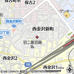 石川県金沢市西金沢新町128周辺の地図