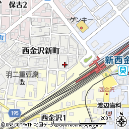 石川県金沢市西金沢新町43周辺の地図