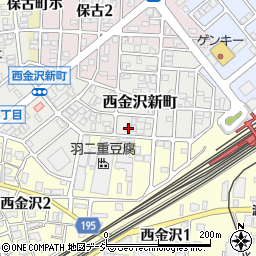 石川県金沢市西金沢新町126周辺の地図