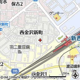 石川県金沢市西金沢新町70周辺の地図