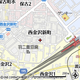 石川県金沢市西金沢新町123周辺の地図