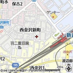 石川県金沢市西金沢新町73周辺の地図