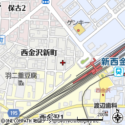 石川県金沢市西金沢新町41周辺の地図