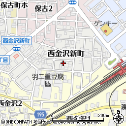 石川県金沢市西金沢新町121周辺の地図