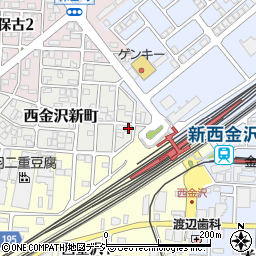 石川県金沢市西金沢新町18周辺の地図
