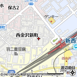 石川県金沢市西金沢新町52周辺の地図