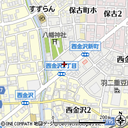 石川県金沢市西金沢新町199周辺の地図