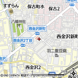 石川県金沢市西金沢新町166周辺の地図