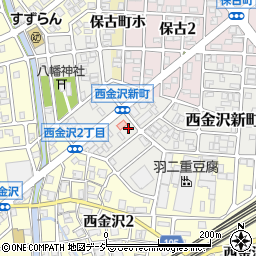 石川県金沢市西金沢新町166周辺の地図