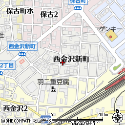 石川県金沢市西金沢新町117周辺の地図