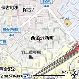 石川県金沢市西金沢新町115周辺の地図