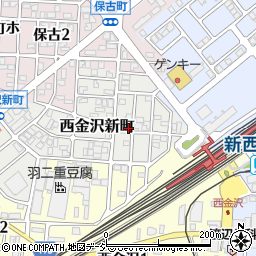 石川県金沢市西金沢新町67周辺の地図