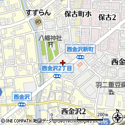 石川県金沢市西金沢新町197周辺の地図