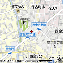 石川県金沢市西金沢新町196周辺の地図