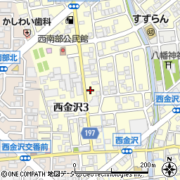 石川県金沢市西金沢周辺の地図