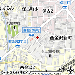 石川県金沢市西金沢新町162周辺の地図