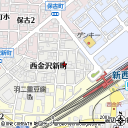 石川県金沢市西金沢新町66周辺の地図