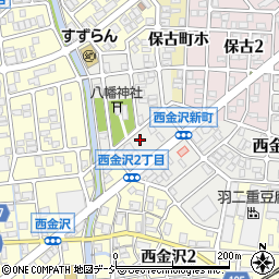 石川県金沢市西金沢新町206周辺の地図