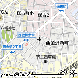 石川県金沢市西金沢新町158周辺の地図