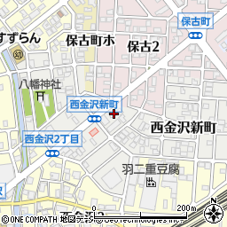 石川県金沢市西金沢新町186周辺の地図