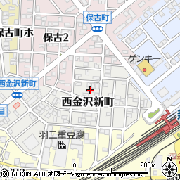 石川県金沢市西金沢新町104周辺の地図