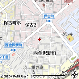 石川県金沢市西金沢新町88周辺の地図