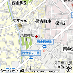石川県金沢市西金沢新町233周辺の地図
