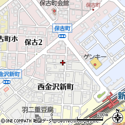 石川県金沢市西金沢新町83周辺の地図