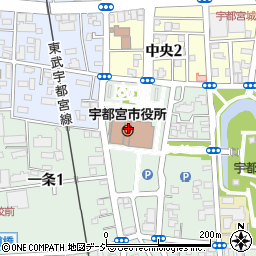 宇都宮市役所周辺の地図