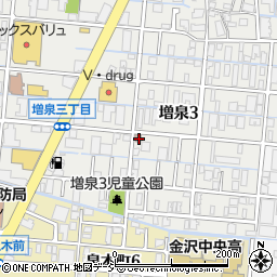 金沢増泉郵便局周辺の地図