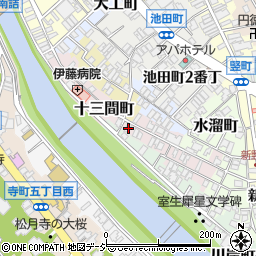 石川県金沢市十三間町113周辺の地図