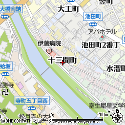石川県金沢市十三間町109周辺の地図