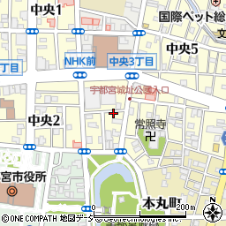 栃木県宇都宮市中央周辺の地図