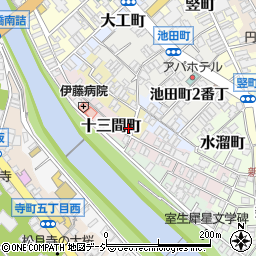 石川県金沢市十三間町11周辺の地図