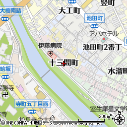 石川県金沢市十三間町周辺の地図