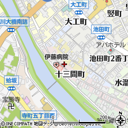 石川県金沢市十三間町18周辺の地図