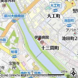石川県金沢市十三間町93周辺の地図