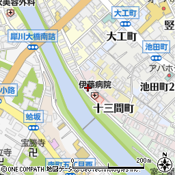 石川県金沢市十三間町92周辺の地図