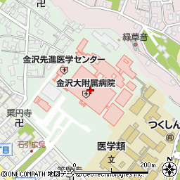金沢大学附属病院周辺の地図