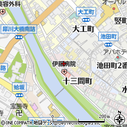 石川県金沢市十三間町23周辺の地図