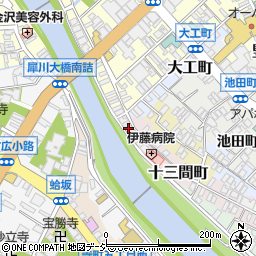 石川県金沢市十三間町84周辺の地図