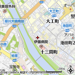 石川県金沢市十三間町27周辺の地図