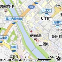 石川県金沢市十三間町31周辺の地図