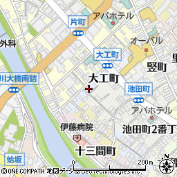 石川県金沢市大工町周辺の地図