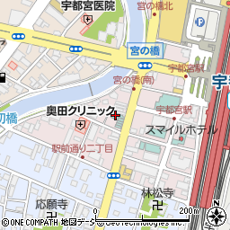 宇都宮ステーションホテル周辺の地図