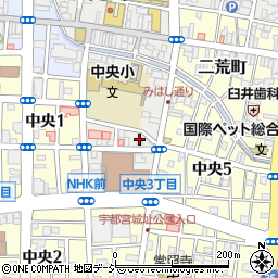 栃木県宇都宮市中央本町3周辺の地図