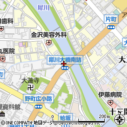 金沢中警察署犀川大橋交番周辺の地図