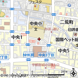 栃木県宇都宮市中央本町周辺の地図
